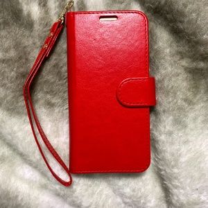 Red leather Samsung Galaxy S9 phone cover
